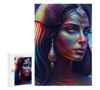 Jigsaw Puzzles for Adults 300 PCS Colorful Egyptian Goddess Portrait Jigsaws for Adults Fun Games Perfect Decoration Challenging To Complete 300 PCS