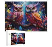 Jigsaw Puzzles for Adults 300 PCS Colorful Forest Owls Jigsaws for Adults Fun Games Perfect Decoration Challenging To Complete 300 PCS