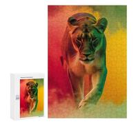Jigsaw Puzzles for Adults 300 PCS Colorful Lioness Painting Puzzles for Teenagers Precision Cutting Difficult And Challenge Birthday And Unique Gifts 300 PCS