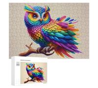 Jigsaw Puzzles for Adults 300 PCS Colorful Rainbow Owl Art Jigsaw Relaxing Games Analysis And Logic Unique Birthday And Xmas Gifts 300 PCS