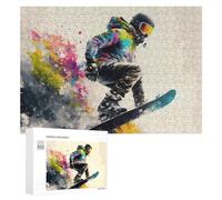 Jigsaw Puzzles for Adults 300 PCS Colorful Snowboarder in Action -2 Jigsaw Relaxing Games Analysis And Logic Unique Birthday And Xmas Gifts 300 PCS