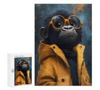 Jigsaw Puzzles for Adults 300 PCS Cool Monkey in Sunglasses Adult Jigsaw Puzzle Relax Games Wall Decoration Gifts for Friends And Family 300 PCS