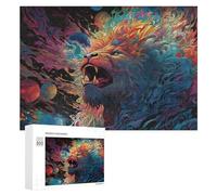 Jigsaw Puzzles for Adults 300 PCS Cosmic Lion A Whimsical Artwork Jigsaws for Adults Fun Games Perfect Decoration Challenging To Complete 300 PCS