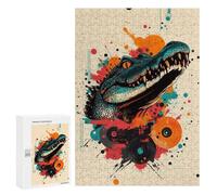 Jigsaw Puzzles for Adults 300 PCS Crocodile Wall Art Bold Decor for Wildlife Enthusiasts Alligator Vinyl Art Adult Jigsaw Puzzle Relax Games Wall Decoration Gifts for Friends And Family 300 PCS