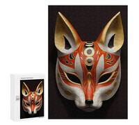 Jigsaw Puzzles for Adults 300 PCS Cunning Fox Kitsune Mask Jigsaws for Adults Relax Games Presents for Women Gifts for Friends And Family 300 PCS
