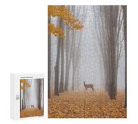 Jigsaw Puzzles for Adults 300 PCS Deer in Foggy Forest Jigsaws for Adults Toy Wall Decor Perfect Decoration Challenging To Complete 300 PCS