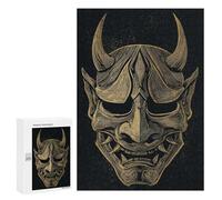 Jigsaw Puzzles for Adults 300 PCS Detailed Oni Mask Illustration Adult Puzzles Brain Teaser Game Presents for Women Gifts for Friends And Family 300 PCS