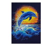 Jigsaw Puzzles for Adults 300 PCS Dolphin Sunset Jump Jigsaws for Adults Relaxing Games Wall Decoration Fun Activities at Home 300 PCS