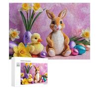 Jigsaw Puzzles for Adults 300 PCS Easter Bunny And Duck Plush Set Jigsaw Relaxing Games Analysis And Logic Unique Birthday And Xmas Gifts 300 PCS