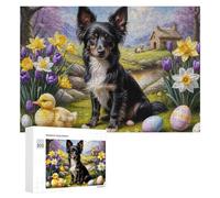 Jigsaw Puzzles for Adults 300 PCS Easter Egg Hunt with Cute Dog Jigsaw Relaxing Games Analysis And Logic Unique Birthday And Xmas Gifts 300 PCS