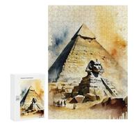 Jigsaw Puzzles for Adults 300 PCS Egyptian Pyramids in Water Jigsaws for Adults Toy Wall Decor Perfect Decoration Challenging To Complete 300 PCS