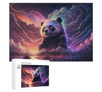 Jigsaw Puzzles for Adults 300 PCS Electric Panda Storms Over Fantasy Island Jigsaws for Adults Toy Wall Decor Perfect Decoration Challenging To Complete 300 PCS