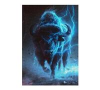 Jigsaw Puzzles for Adults 300 PCS Electrified Buffalo Charge Jigsaws for Adults Relaxing Games Wall Decoration Fun Activities at Home 300 PCS