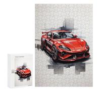 Jigsaw Puzzles for Adults 300 PCS Electrifying Red Car Jigsaw Puzzle Family Game But Fun And Humorous Birthday Present, Gifts, 300 PCS