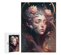 Jigsaw Puzzles for Adults 300 PCS Enchanted Floral Portrait -2 Adult Puzzles Brain Teaser Game Presents for Women Gifts for Friends And Family 300 PCS
