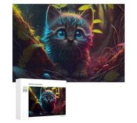 Jigsaw Puzzles for Adults 300 PCS Enchanted Forest Kitten -2 Jigsaws for Adults Fun Games Perfect Decoration Challenging To Complete 300 PCS