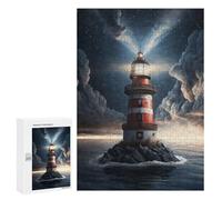 Jigsaw Puzzles for Adults 300 PCS Enchanted Lighthouse in The Sky Jigsaws for Adults Family Games Stress Reliever Birthday Present, Gifts, 300 PCS
