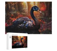 Jigsaw Puzzles for Adults 300 PCS Enchanted Swan in Autumn Forest Puzzle for Adults Relax Games Difficult Hard Gifts for Friends And Family 300 PCS