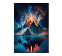 Jigsaw Puzzles for Adults 300 PCS Erupting Volcano Reflection Jigsaw Puzzle Toy Wall Decor Analysis And Logic Challenging To Complete 300 PCS