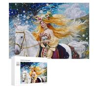 Jigsaw Puzzles for Adults 300 PCS Fantasy Queen on A White Horse Puzzle for Adults Relax Games Difficult Hard Gifts for Friends And Family 300 PCS