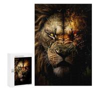 Jigsaw Puzzles for Adults 300 PCS Fiery Lion's Gaze Jigsaws for Adults Family Games Stress Reliever Birthday Present, Gifts, 300 PCS