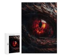 Jigsaw Puzzles for Adults 300 PCS Fire Dragons Ruby Eye Adult Jigsaw Puzzle Family Game Presents for Women Birthday Present, Gifts, 300 PCS