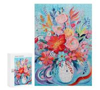 Jigsaw Puzzles for Adults 300 PCS Floral Whimsy Vase Jigsaw Relaxing Games Analysis And Logic Unique Birthday And Xmas Gifts 300 PCS
