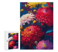 Jigsaw Puzzles for Adults 300 PCS Flowers Mom Chrysanthemum Jigsaws for Adults Relax Games Presents for Women Gifts for Friends And Family 300 PCS