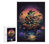 Jigsaw Puzzles for Adults 300 PCS Frog Serenade in Enchanted Forest Jigsaw Puzzle Family Game But Fun And Humorous Birthday Present, Gifts, 300 PCS