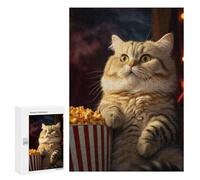 Jigsaw Puzzles for Adults 300 PCS Funny Popcorn Cat Jigsaws for Adults Relax Games Presents for Women Gifts for Friends And Family 300 PCS