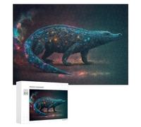 Jigsaw Puzzles for Adults 300 PCS Galactic Crocodile Cosmic Artwork Jigsaw Relaxing Games Analysis And Logic Unique Birthday And Xmas Gifts 300 PCS