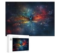 Jigsaw Puzzles for Adults 300 PCS Galactic Dragonfly Cosmic Artwork Jigsaw Relaxing Games Analysis And Logic Unique Birthday And Xmas Gifts 300 PCS