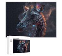 Jigsaw Puzzles for Adults 300 PCS Galactic Giraffe Cosmic Artwork -2 Puzzle for Adults Relax Games Difficult Hard Gifts for Friends And Family 300 PCS