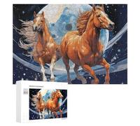 Jigsaw Puzzles for Adults 300 PCS Galactic Horse Symphony Jigsaw Relaxing Games Analysis And Logic Unique Birthday And Xmas Gifts 300 PCS