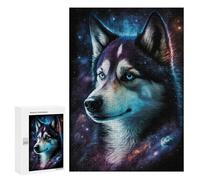 Jigsaw Puzzles for Adults 300 PCS Galactic Husky Portrait -1 Puzzle For Teenagerss But Fun And Humorous Wishlist with Santa Claus Unique Birthday And Xmas Gifts 300 PCS