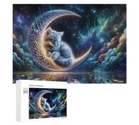 Jigsaw Puzzles for Adults 300 PCS Galactic Kitten Dreamscape Puzzle for Adults Relax Games Difficult Hard Gifts for Friends And Family 300 PCS