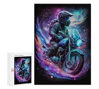 Jigsaw Puzzles for Adults 300 PCS Galactic Motorcycle Ride -11 Puzzle For Teenagerss But Fun And Humorous Wishlist with Santa Claus Unique Birthday And Xmas Gifts 300 PCS