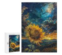Jigsaw Puzzles for Adults 300 PCS Galactic Sunflower Bloom Jigsaw Puzzles for Teenagers Improve Memory Train Your Brain And Hands Stress Reduction Gifts 300 PCS