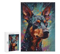 Jigsaw Puzzles for Adults 300 PCS German Pinscher Painting Jigsaws for Adults Toy Wall Decor Perfect Decoration Challenging To Complete 300 PCS