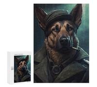 Jigsaw Puzzles for Adults 300 PCS German Shepherd Gangster Puzzle for Adults Hands-on Game Wall Decoration Fun Activities at Home 300 PCS