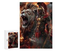 Jigsaw Puzzles for Adults 300 PCS Gladiator Vs. Lion Epic Battle -2 Puzzles for Teenagers Precision Cutting Difficult And Challenge Birthday And Unique Gifts 300 PCS