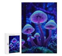 Jigsaw Puzzles for Adults 300 PCS Glowing Forest Mushrooms Puzzles for Teenagers Precision Cutting Difficult And Challenge Birthday And Unique Gifts 300 PCS