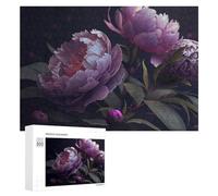Jigsaw Puzzles for Adults 300 PCS Glowing Peony Flowers-2 Jigsaw Relaxing Games Analysis And Logic Unique Birthday And Xmas Gifts 300 PCS