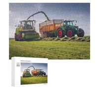 Jigsaw Puzzles for Adults 300 PCS Grass Silage with Claas Jaguar And Fendt Tractor Puzzle for Adults Hands-on Game Wall Decoration Fun Activities at Home 300 PCS