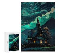 Jigsaw Puzzles for Adults 300 PCS Haunted Wizard House Jigsaws for Adults Relax Games Presents for Women Gifts for Friends And Family 300 PCS