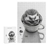 Jigsaw Puzzles for Adults 300 PCS Hedgehog Coffe Adult Jigsaw Puzzle Relax Games Wall Decoration Gifts for Friends And Family 300 PCS