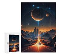 Jigsaw Puzzles for Adults 300 PCS Interstellar Highway to The Future Jigsaw Relaxing Games Analysis And Logic Unique Birthday And Xmas Gifts 300 PCS