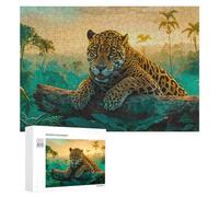 Jigsaw Puzzles for Adults 300 PCS Jaguar in Amazon Rainforest Puzzle for Adults Relax Games Difficult Hard Gifts for Friends And Family 300 PCS
