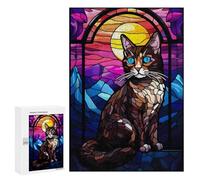 Jigsaw Puzzles for Adults 300 PCS Japanese Bobtail Cat Adult Puzzles Brain Teaser Game Presents for Women Gifts for Friends And Family 300 PCS