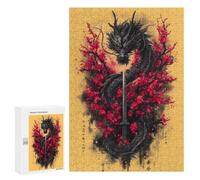 Jigsaw Puzzles for Adults 300 PCS Japanese Dragon Sword Art Print Puzzles for Teenagers Precision Cutting Difficult And Challenge Birthday And Unique Gifts 300 PCS
